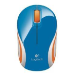 Logitech M187 - Mouse - ottica - senza fili - 2.4 GHz - ricevitore wireless USB - blu